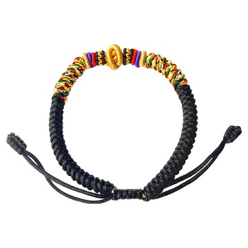 財源無限 金剛結五色線手鍊  手圍14-20cm (黑色)  1條