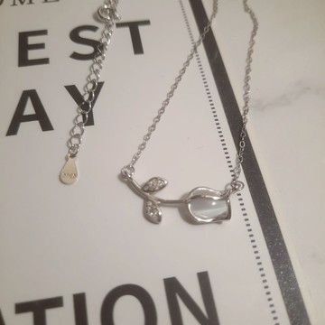 [Relise] （台灣現貨）A0565& 通體純銀 s925純銀 鬱金香項鏈 純銀項鏈 鬱金香 純銀 項鍊