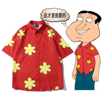 惡搞giggity紅色衣服半袖襯衫