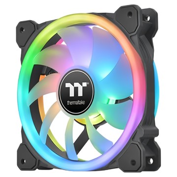 thermaltake 曜越 SWAFAN 14 RGB 正反轉水冷排風扇 3個  扇葉可自由更換  RGB燈效不受影響  扇葉可用清水沖洗  CL-F138-PL14SW-A  黑色  1組