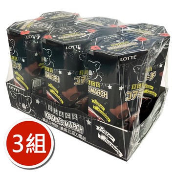 【Lotte 樂天】小熊餅-濃黑巧克力風味x1組(37gx6/組) x3組