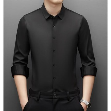 春秋拉丁舞練功服男士跳舞長袖上衣摩登舞舞蹈服交誼國標舞服襯衫