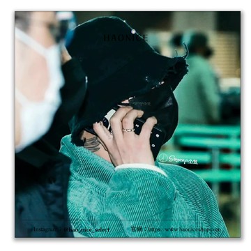 【HAO NICE 】100%韓國正品 peaceminusone漁夫帽權志龍GD同款pmo做舊破壞風 黑盆帽