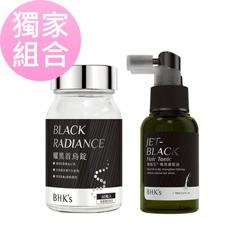 BHK's 耀黑首烏錠 (60粒/瓶)+婕絲生 喚黑養髮液 (70ml/瓶) 官方旗艦店【蝦皮獨家組】