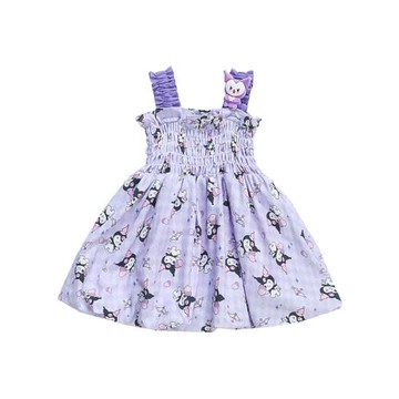 女寶寶夏季滿印庫洛米連衣裙2025新款小女孩純棉百搭花苞公主裙子