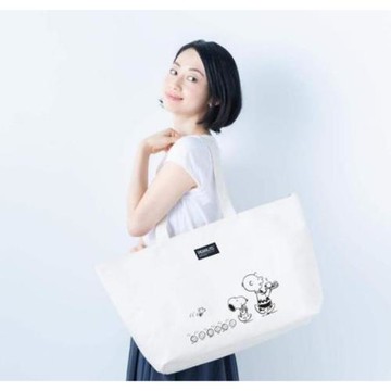 日式雜志附錄男女手提單肩春夏防水托特包大號橫款拉鏈帆布購物包