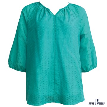 【Just J’S Miss】輕薄親膚絲棉素材 暗紋長袖上衣 J23W1733