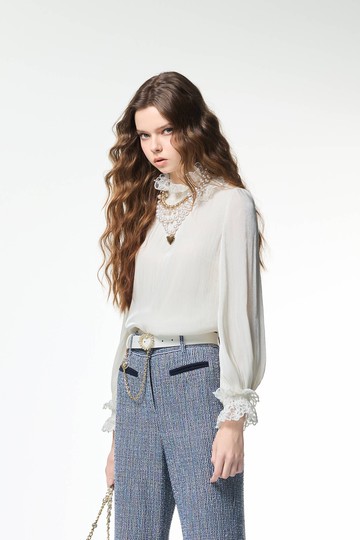 光澤流動感單品上衣