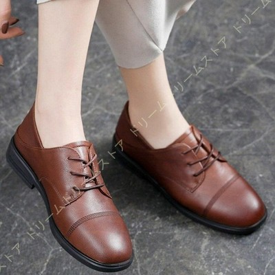 オックスフォードシューズ レディース おじ靴 レースアップシューズ 革靴 厚底 カジュアルシューズ レースアップ 走れる 茶 ローヒール マニッシュ パンプス 通販 Lineポイント最大get Lineショッピング