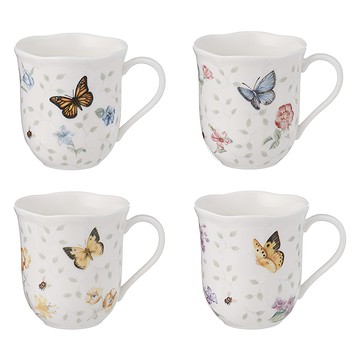 Lenox 雷諾克斯 陶瓷馬克杯 300毫升  蝴蝶  4個
