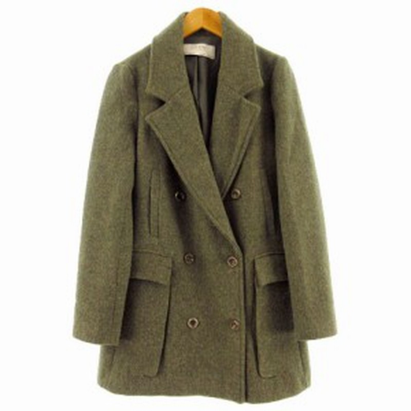 中古 ザラ ベーシック Zara Basic コート チェスターコート ダブル 長袖 ウール混 カーキ Xs レディース 通販 Lineポイント最大1 0 Get Lineショッピング