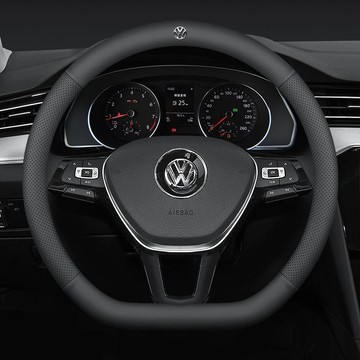 福斯方向盤套 真皮方向盤 POLO GOLF TOURAN TIGUAN GTI6 T5 T6 防滑透氣 真皮車把套