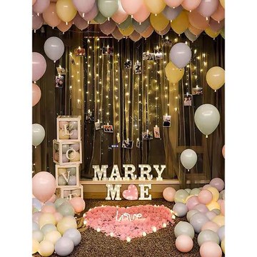 七夕氣球盒子求婚布置裝飾燈道具室內酒店房間簡約浪漫驚喜場景