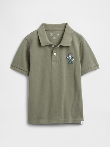 男幼童裝 Gap x Disney迪士尼聯名 純棉刺繡短袖POLO衫-綠色