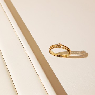 新古典鑽石戒指 14K金色/鑽戒 尾戒 單鑽 線戒 925銀 克拉 輕珠寶