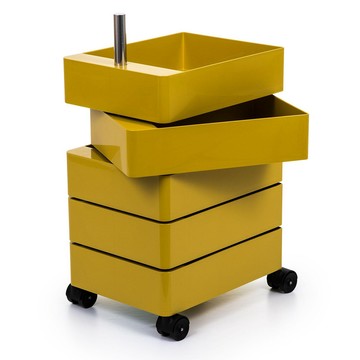 北歐櫥窗 Magis 360 Container 滾輪五層置物櫃（芥黃）