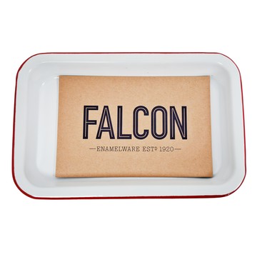 FALCON 獵鷹琺瑯 小托盤 19cm  紅白  1個
