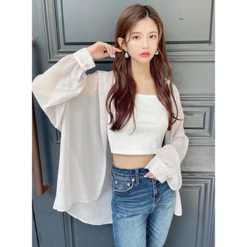 望天外965 GRL 日單尾貨寬松基礎款襯衫透感輕薄面料八色夏季新品