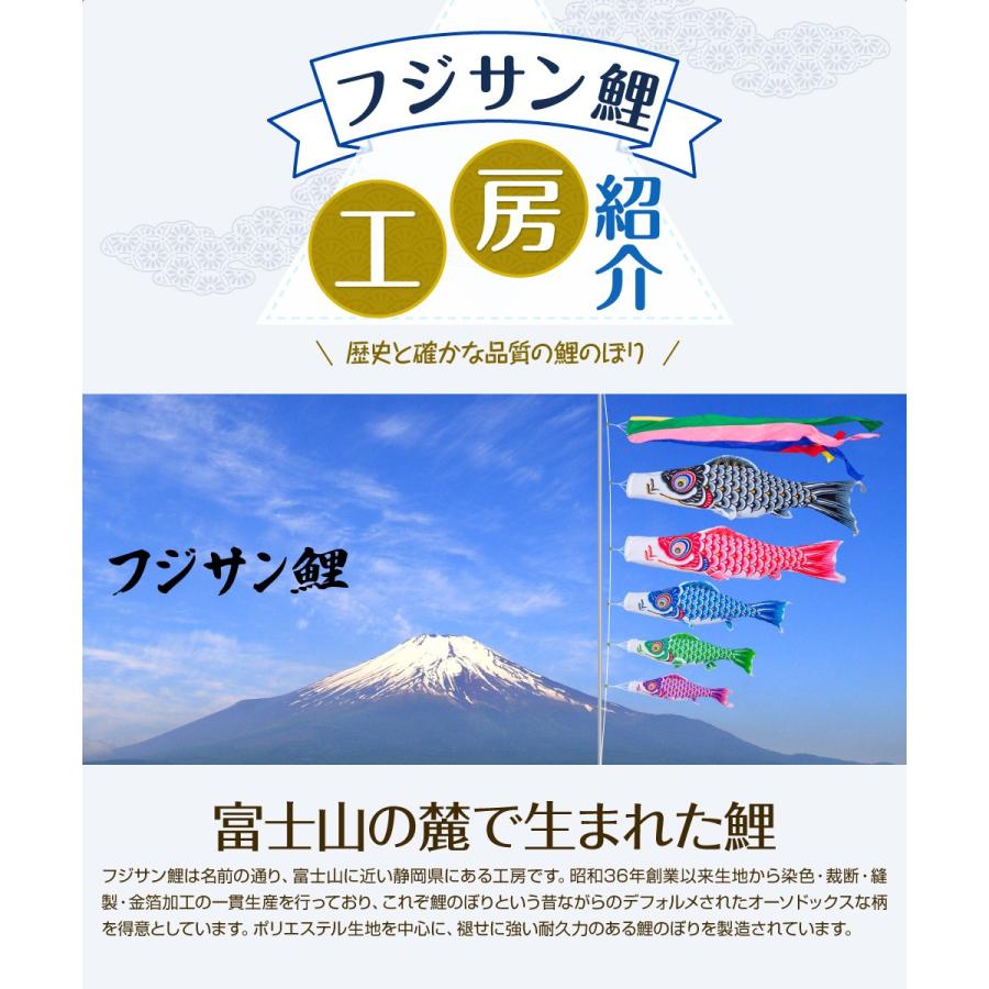 鯉のぼり ベランダ用 こいのぼり フジサン鯉 富士鯉 1.5m 7点セット 万能取付金具付属 ベランダ スタンダードセット