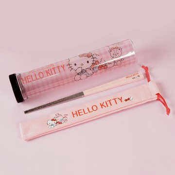 【Hello Kitty】粉紅款 316不鏽鋼寶筷-環保餐具組 聯名限定 筷子