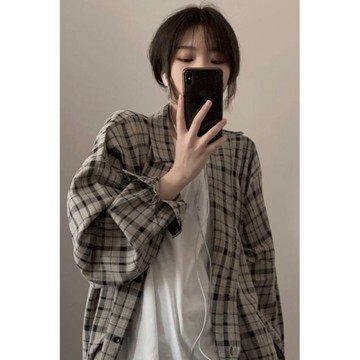 【砂糖夢境】格子襯衫外套女裝春秋季2026新款潮復古港味上衣服寬鬆外穿ins潮