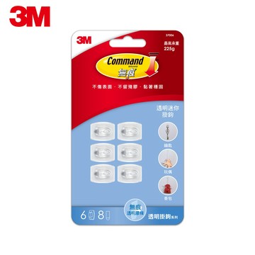 【逛逛市集】3M 無痕 M37006  透明掛鉤-迷你掛勾-免鑽掛勾