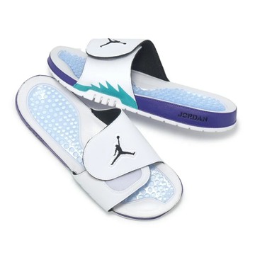 S.G NIKE Jordan Hydro V Retro 555501-103 男拖鞋  白紫綠 喬丹 魔鬼氈 運動拖