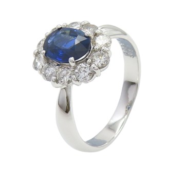 JEWELRY 無品牌珠寶 藍寶石 0.61ct鑽石 PT900鉑金 戒指 【二手名牌BRAND OFF】