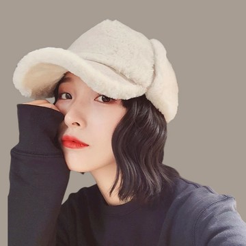 現貨-韓國冬天加厚保暖雷鋒帽羊羔毛飛行帽男女燈芯絨棒球帽潮護耳帽子