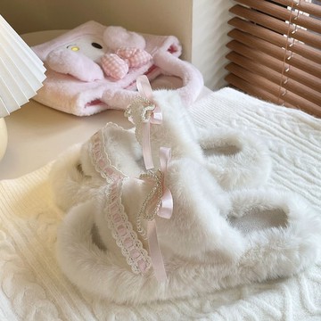 【優選精品】熱賣可愛增高厚底毛毛拖鞋女外穿2023秋冬新款防滑室內居家毛絨棉拖鞋ins日韓風 B2A0