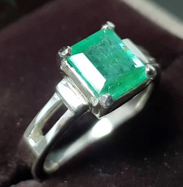 真品祖母綠戒指 薩穆爾德寶石戒指 天然祖母綠戒指 男款祖母綠戒指