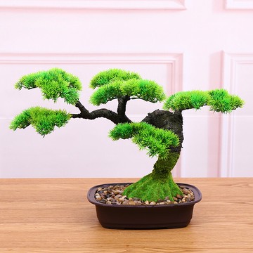 仿真盆景擺件假樹盆栽大迎客松松樹塑料假花盆栽仿真植物室內裝飾