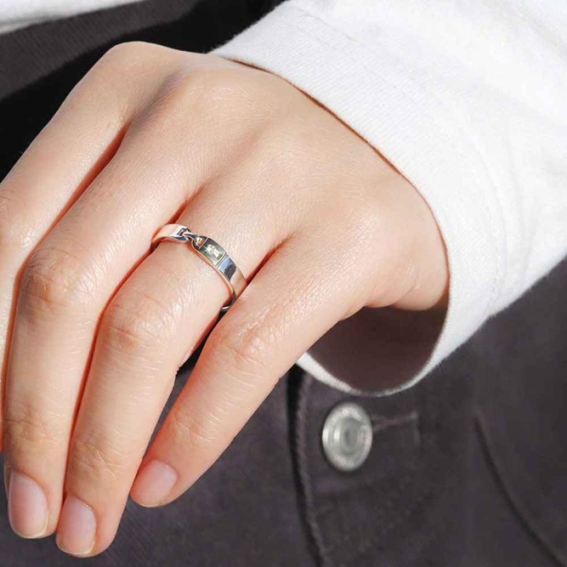 結婚指輪 マリッジリング 18金 18k 鍵 南京錠 2本セット 指輪 男性 女性 ペアリング カップル 2個セット | LINEショッピング