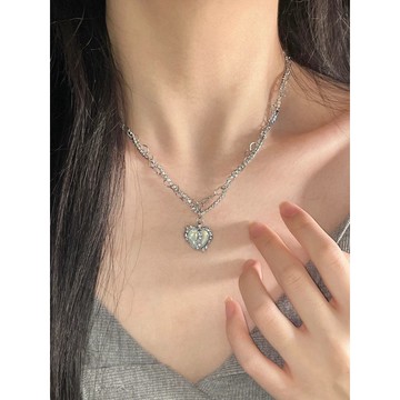 Velpro 現貨｜氣質愛心鑽石鎖骨鏈 韓系 鑲鑽 項鍊 質感 飾品 配件