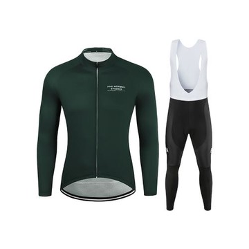 2022新款冬天公路自行車抓絨騎行服山地車春秋季速干長袖背帶套裝