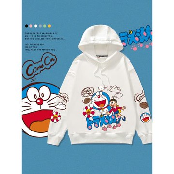 機器貓衛衣兒童男童女童連帽加絨加厚秋冬季一體絨冬天網紅炸街潮