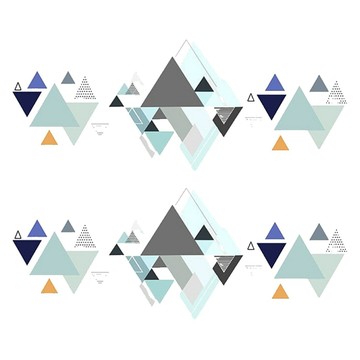 WA. WALL ART 無痕設計壁貼 防水PVC FX82036 2張  60 x 45cm  現代 藝術 幾何 三角形
