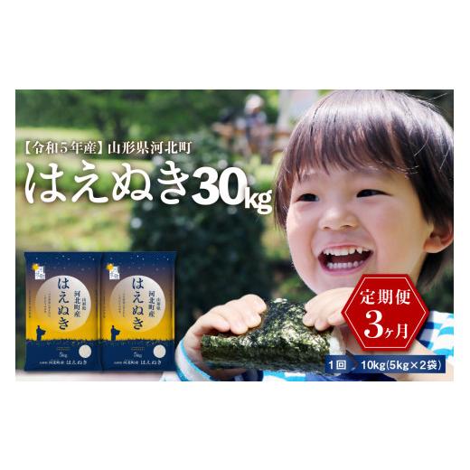 ふるさと納税 山形県 河北町 ※2024年3月上旬スタート※ はえぬき30kg（10kg×3ヶ月）定期便 山形県産