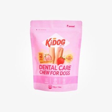 KIDOG 潔牙夾心軟點心 草莓牛奶
