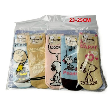 平井涼子*日本 SNOOPY 史努比 女 23-25 裸襪 短襪 5雙裝 福袋