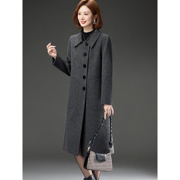 雙面羊毛大衣女經典時尚保暖不起球秋冬新品高端媽媽大碼毛呢外套