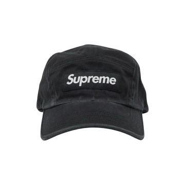 WASHED CHINO TWILL CAMP CAP BLACK