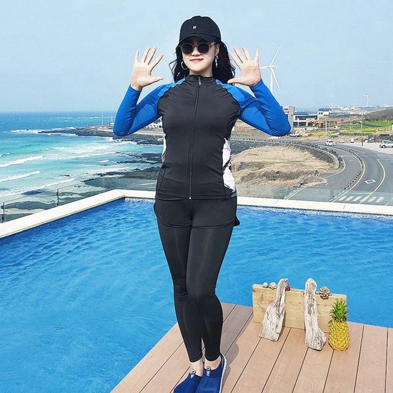 レディース 水着 5点セット 大きいサイズ 日焼け防止 スポーツ水着 長袖 ラッシュガード ダイビング スポーティ ラージサイズ 体型カバー 上下 海 プール 通販 Lineポイント最大0 5 Get Lineショッピング