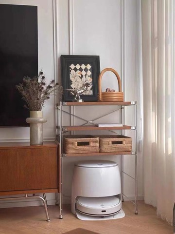 公司貨 免運 家用可移動調節掃地機器人置物架簡易百搭陽臺植物架貓砂盆收納架 快速發貨