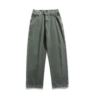 日系街頭復古做舊松緊休閑褲男女直筒褲秋季新款純棉情侶工裝長褲