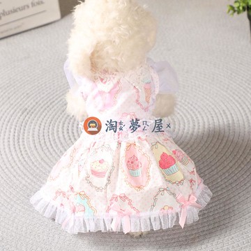 狗狗裙子貓咪公主蓬蓬裙夏季薄款洛麗塔小型犬寵物衣服泰迪侏儒兔【淘夢屋】