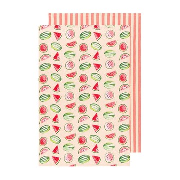 《NOW》純棉茶巾擦拭布2入-西瓜71cm-- 廚房抹布 清潔布 擦拭布