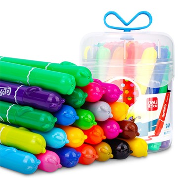 得力Deli可水洗彩色筆/70729/24色/蝴蝶結桶裝