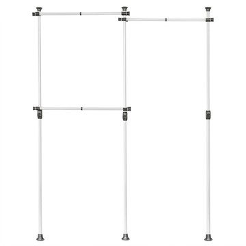 GAHWA HOME SYS. 基本款 3層吊衣桿  寬度 150-240公分 x 高度 150-250公分  象牙白