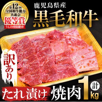 ふるさと納税 志布志市 鹿児島県産 うしの中山黒毛和牛タレ漬け焼肉1kg